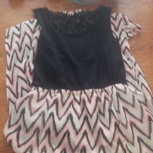 Black And Pink Maxi Dress